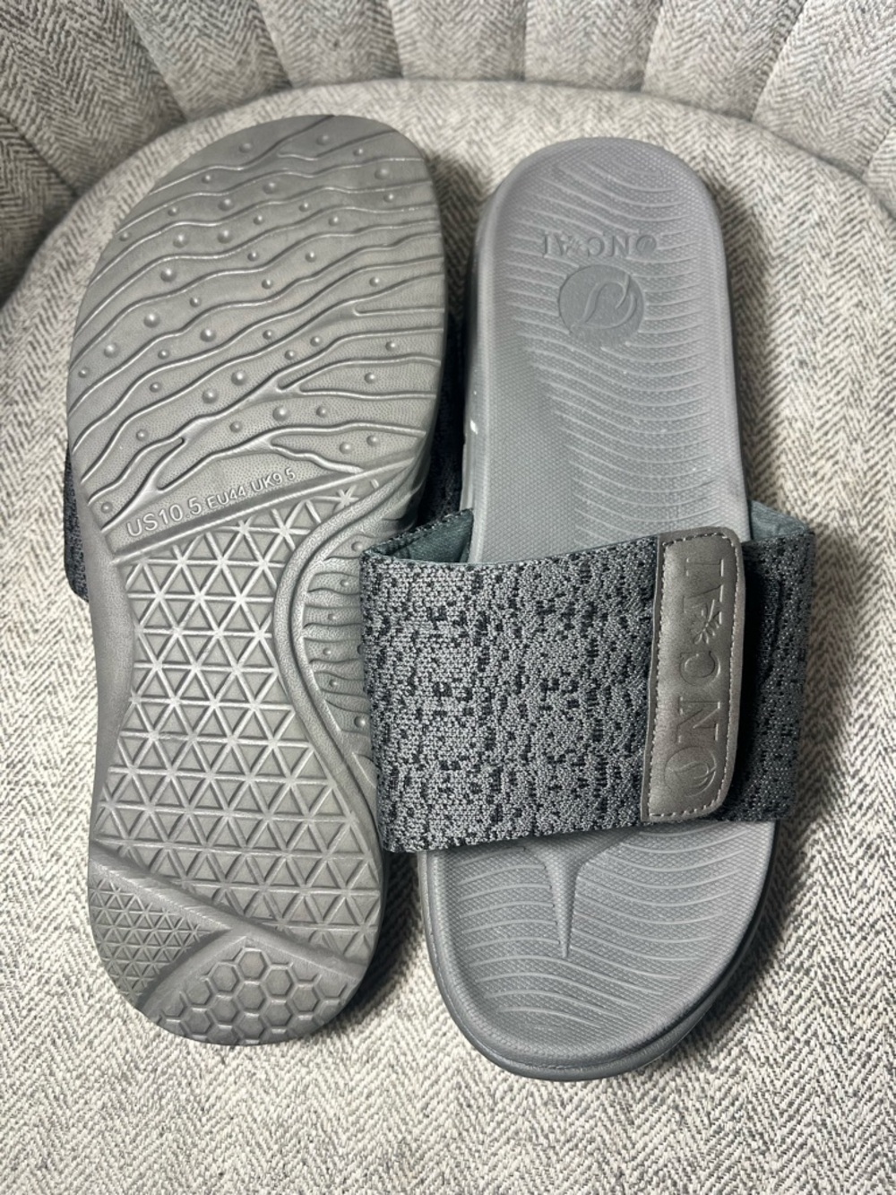 Gray ONCAI Slide Sandals with Knit Strap